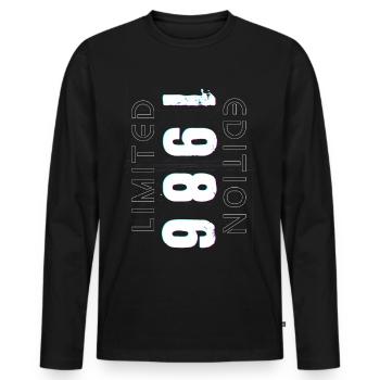Édition Limitée Année de Naissance 1986 Cadeau Hommes - T-shirt manches longues Premium bio Homme - noir - Devant - Nico (187cm)