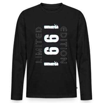 Édition Limitée Année de Naissance 1991 Cadeau Hommes - T-shirt manches longues Premium bio Homme - noir - Devant - Nico (187cm)
