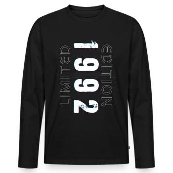 Limited Edition Year of Birth 1992 Gift Men - Men's Premium Organic Long Sleeve Shirt - black - Front - Nico (187cm)