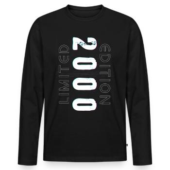 Édition Limitée Année de Naissance 2000 Cadeau Hommes - T-shirt manches longues Premium bio Homme - noir - Devant - Nico (187cm)