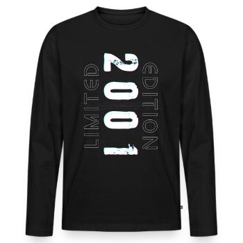 Limited Edition Year of Birth 2001 Gift Men - Men's Premium Organic Long Sleeve Shirt - black - Front - Nico (187cm)