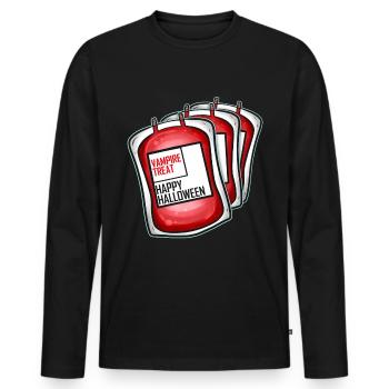 Échantillon de sang Banque de poches de sang Vampire Treat pour - T-shirt manches longues Premium bio Homme - noir - Devant - Nico (187cm)