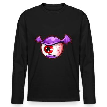 Un démon borgne un œil avec de minuscules ailes Costume - T-shirt manches longues Premium bio Homme - noir - Devant - Nico (187cm)