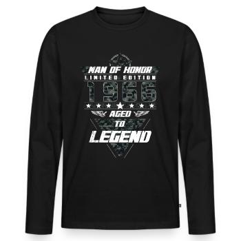 Homme d’honneur Année de naissance 1966 Cadeau de camouflage - T-shirt manches longues Premium bio Homme - noir - Devant - Nico (187cm)