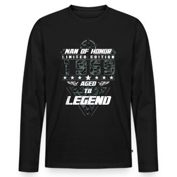 Homme d’honneur Année de naissance 1969 Cadeau de camouflage - T-shirt manches longues Premium bio Homme - noir - Devant - Nico (187cm)