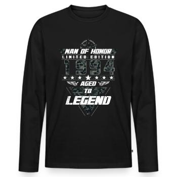 Homme d’honneur Année de naissance 1994 Cadeau de camouflage - T-shirt manches longues Premium bio Homme - noir - Devant - Nico (187cm)