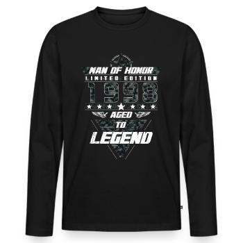 Homme d’honneur Année de naissance 1998 Cadeau de camouflage - T-shirt manches longues Premium bio Homme - noir - Devant - Nico (187cm)