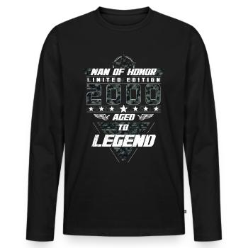 Man of Honor Year of Birth 2000 Camouflage Gift - Men's Premium Organic Long Sleeve Shirt - black - Front - Nico (187cm)