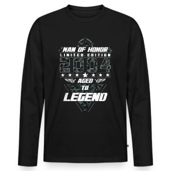 Homme d’honneur Année de naissance 2004 Cadeau de camouflage - T-shirt manches longues Premium bio Homme - noir - Devant - Nico (187cm)