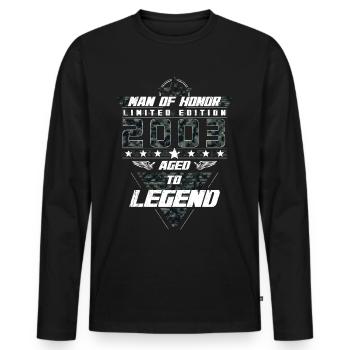 Man of Honor Year of Birth 2003 Camouflage Gift - Men's Premium Organic Long Sleeve Shirt - black - Front - Nico (187cm)