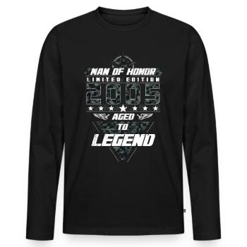 Homme d’honneur Année de naissance 2005 Cadeau de camouflage - T-shirt manches longues Premium bio Homme - noir - Devant - Nico (187cm)