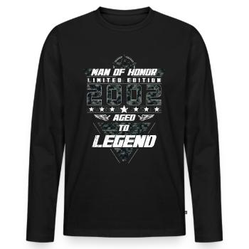 Man of Honor Year of Birth 2002 Camouflage Gift - Men's Premium Organic Long Sleeve Shirt - black - Front - Nico (187cm)