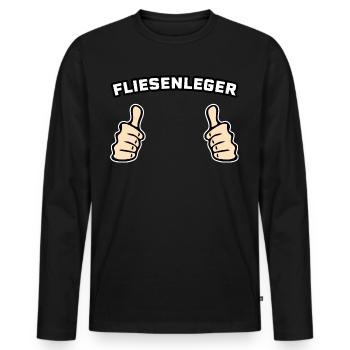 Fliesenleger Bodenleger Geschenkidee - Männer Premium Bio Langarmshirt - Schwarz - Vorne - Nico (187cm)
