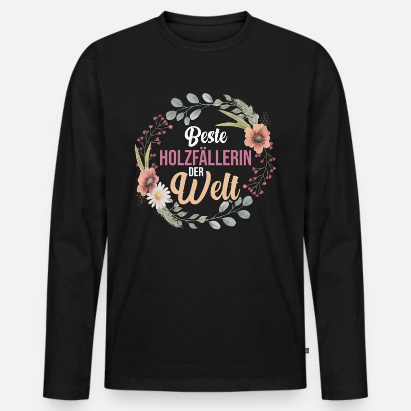 Waldarbeiter Förster Waldarbeit Holzfäller - Männer Premium Bio Langarmshirt - Schwarz