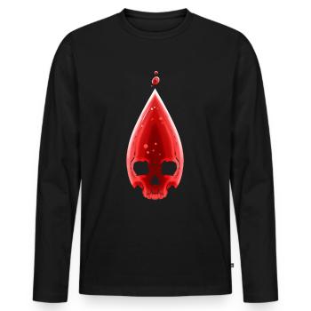 Evil Blood Drop Forming A Skull On Halloween - Men's Premium Organic Long Sleeve Shirt - black - Front - Nico (187cm)