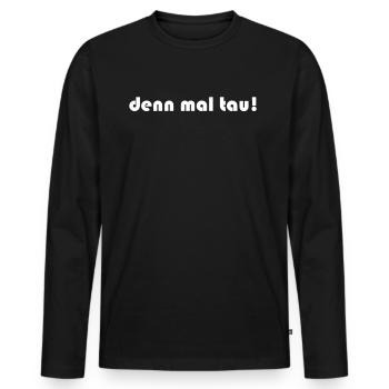 Segeln - denn mal tau - Männer Premium Bio Langarmshirt - Schwarz - Vorne - Nico (187cm)