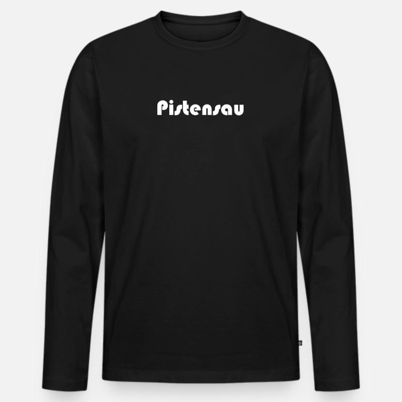 Snowboard - Pistensau - Männer Premium Bio Langarmshirt - Schwarz