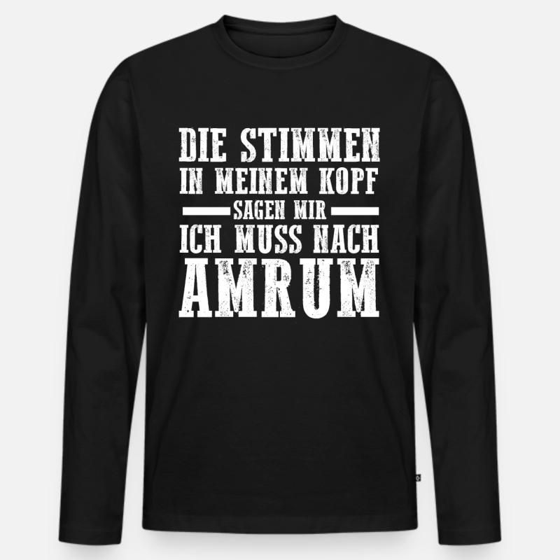 Nordsee Amrum - Männer Premium Bio Langarmshirt - Schwarz