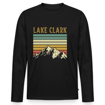 Alaska - Men's Premium Organic Long Sleeve Shirt - black - Front - Nico (187cm)