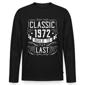 66 Cadeau d’anniversaire Anniversaire Bursdag Vintage - T-shirt manches longues Premium bio Homme - noir - Devant - Nico (187cm)