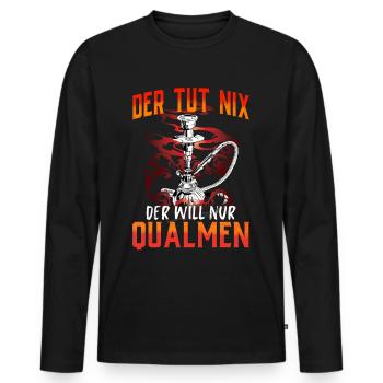 Shisha Doppelapfel Hookah Rauchen Tabak Vape Kohle - Männer Premium Bio Langarmshirt - Schwarz - Vorne - Nico (187cm)