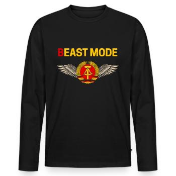 East Germany Gift East Ossi GDR Ostalgia - Men's Premium Organic Long Sleeve Shirt - black - Front - Nico (187cm)