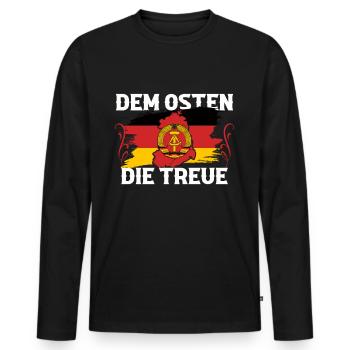 Allemagne de l’Est Tshirt Hommes Ossi Dresde NVA RDA - T-shirt manches longues Premium bio Homme - noir - Devant - Nico (187cm)