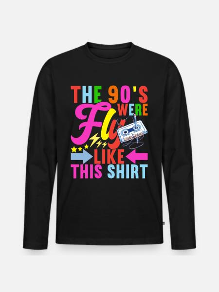 90s 90s 90s Party - Men's Premium Organic Long Sleeve Shirt - black