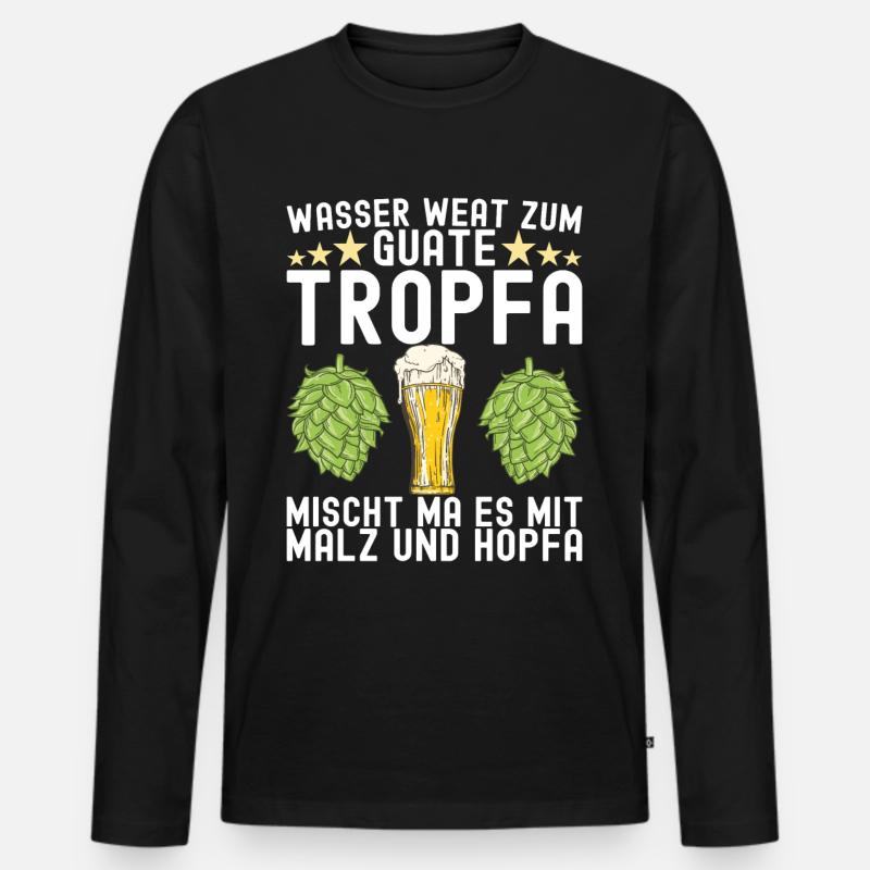 Allgäu Bayern - Männer Premium Bio Langarmshirt - Schwarz