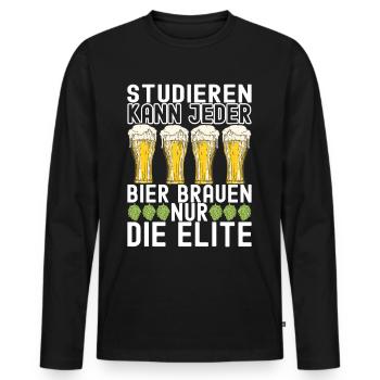 Bierbrauer Bier Brauen - Männer Premium Bio Langarmshirt - Schwarz - Vorne - Nico (187cm)