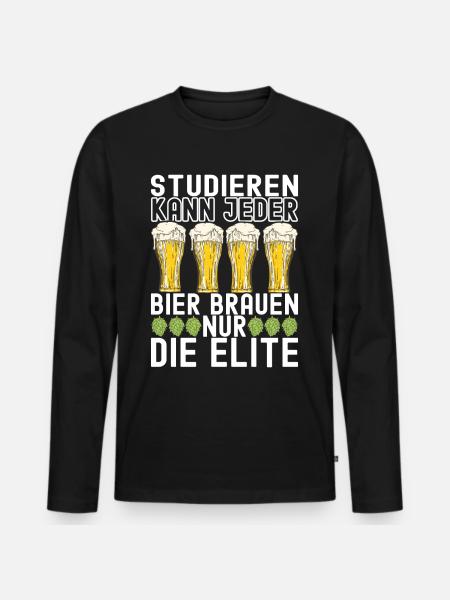 Bierbrauer Bier Brauen - Männer Premium Bio Langarmshirt - Schwarz