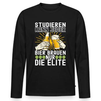 Bierbrauer Bier Brauen - Männer Premium Bio Langarmshirt - Schwarz - Vorne - Nico (187cm)
