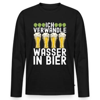 Bierbrauer Bier Brauen - Männer Premium Bio Langarmshirt - Schwarz - Vorne - Nico (187cm)
