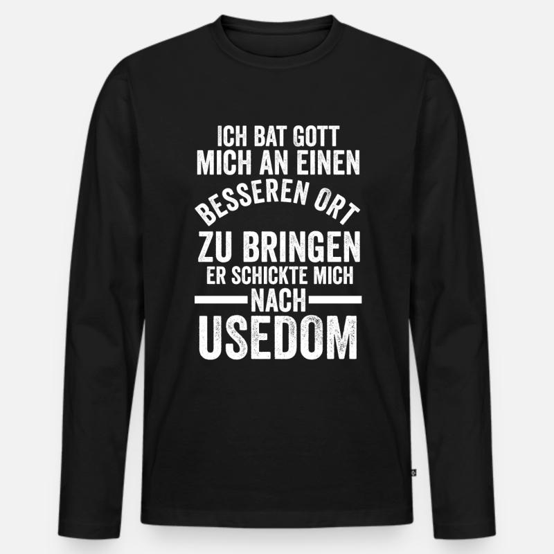 Ostsee Usedom - Männer Premium Bio Langarmshirt - Schwarz