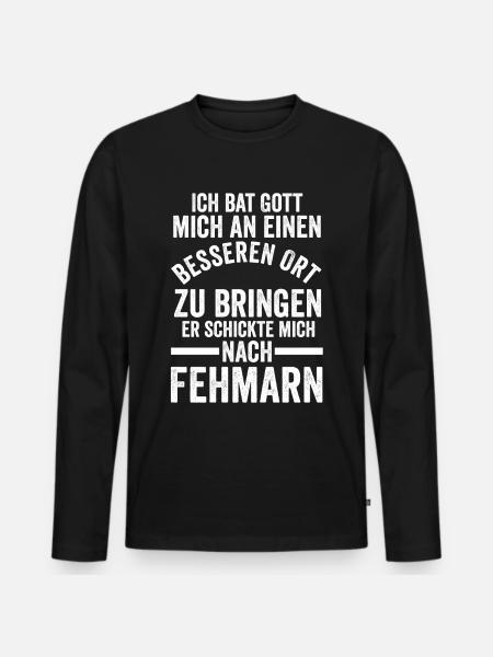 Ostsee Fehmarn - Männer Premium Bio Langarmshirt - Schwarz