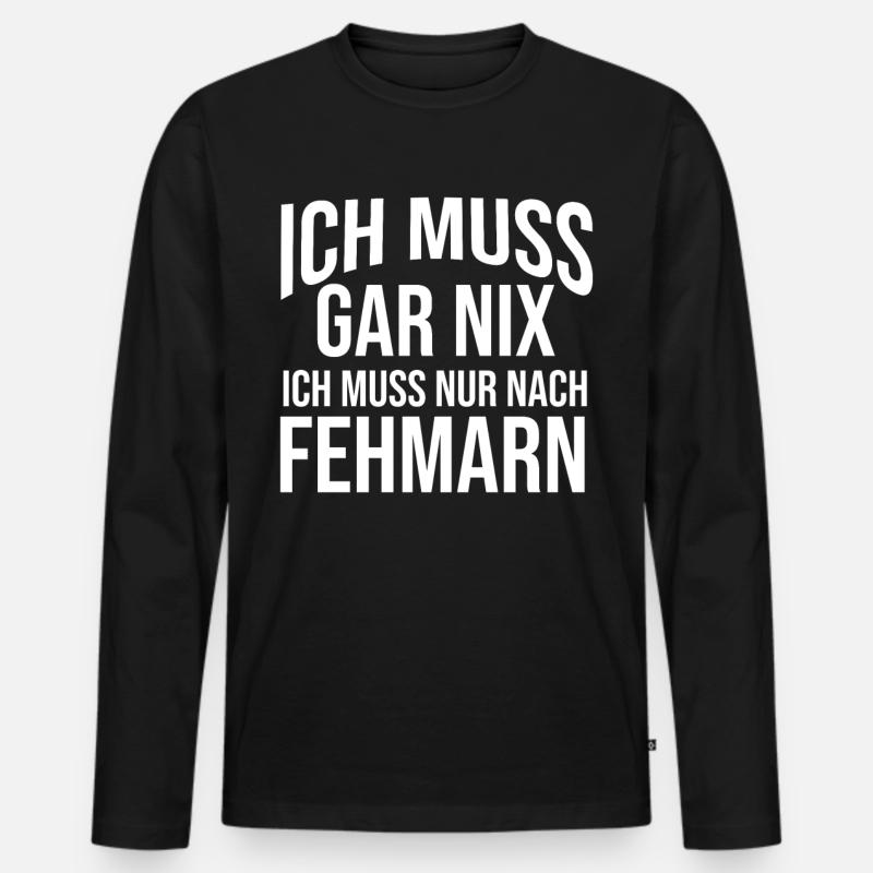 Ostsee Fehmarn - Männer Premium Bio Langarmshirt - Schwarz