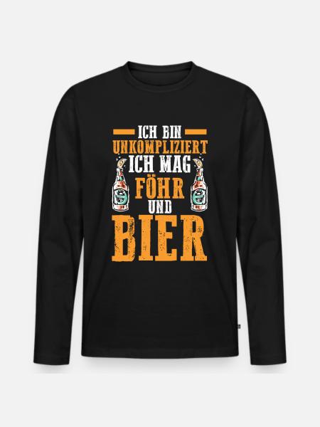 Nordsee Bier Föhr - Männer Premium Bio Langarmshirt - Schwarz