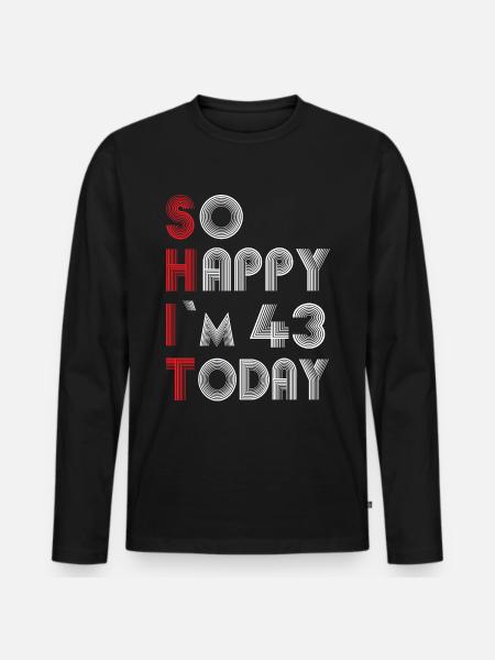 43 ans - T-shirt manches longues Premium bio Homme - noir