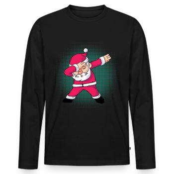Dabbing Weihnachtsmann Weihnachten Geschenk - Männer Premium Bio Langarmshirt - Schwarz - Vorne - Nico (187cm)