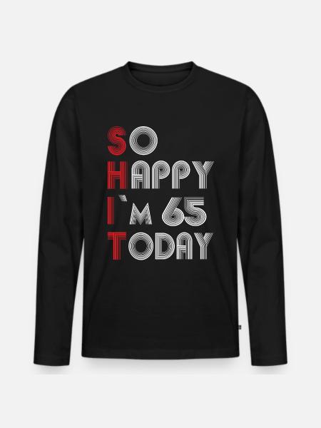 65 ans - T-shirt manches longues Premium bio Homme - noir
