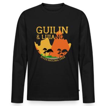 Guilin Lijiang River National Park China Li River - Men's Premium Organic Long Sleeve Shirt - black - Front - Nico (187cm)