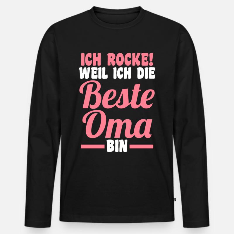 Großmutter Großmama Omi Oma - Männer Premium Bio Langarmshirt - Schwarz