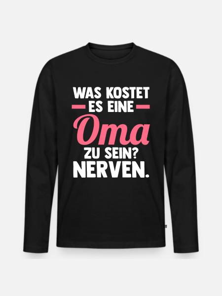 Großmutter Großmama Omi Oma - Männer Premium Bio Langarmshirt - Schwarz