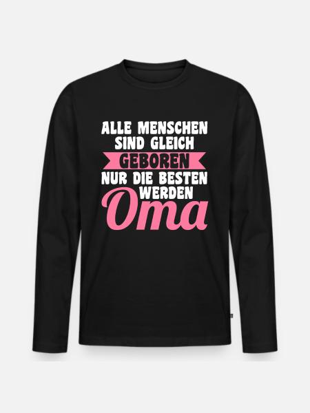 Großmutter Großmama Omi Oma - Männer Premium Bio Langarmshirt - Schwarz
