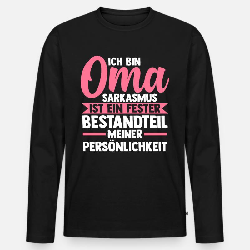 Großmutter Großmama Omi Oma - Männer Premium Bio Langarmshirt - Schwarz