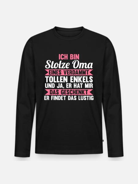 Großmutter Großmama Omi Oma - Männer Premium Bio Langarmshirt - Schwarz