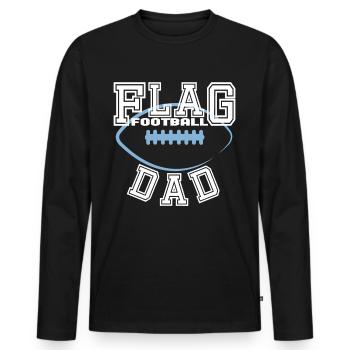 Flag Football Dad Dad Dad Father Men - Men's Premium Organic Long Sleeve Shirt - black - Front - Nico (187cm)