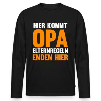 Großvater Großpapa Opi Opa - Männer Premium Bio Langarmshirt - Schwarz - Vorne - Nico (187cm)