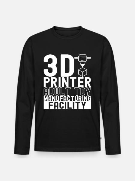 Impression 3D - T-shirt manches longues Premium bio Homme - noir