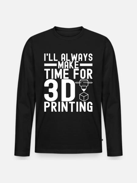 Impression 3D - T-shirt manches longues Premium bio Homme - noir